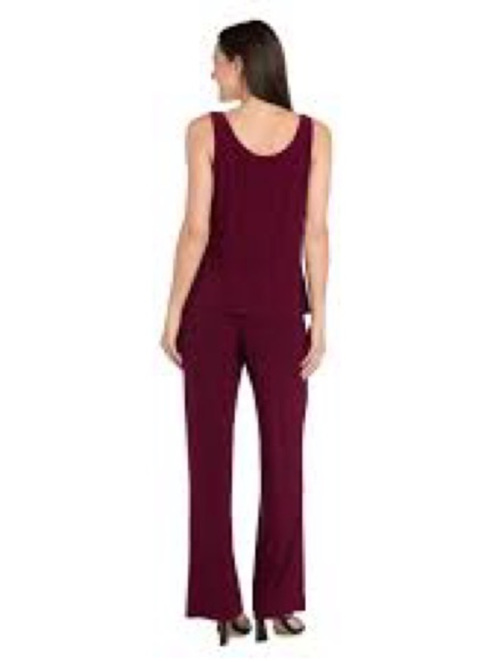 R&M Richards Women's Wide Leg Pants in Burgundy